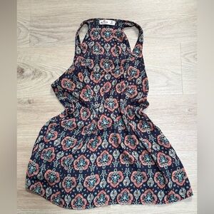 Hollister Navy and Red Patterned Top